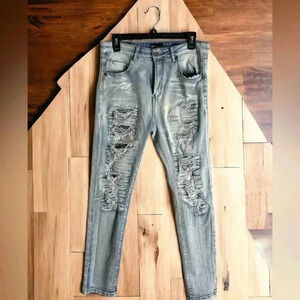 Waimea Men's Size 34/30 Ripped Acid Washed Stretch Skinny Jeans #Streetw…